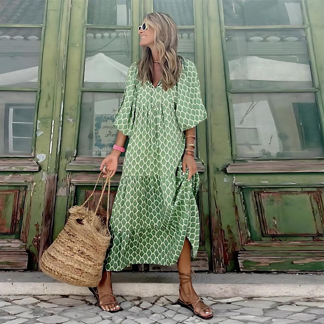 Dana | Women's V-Neck Tiered Maxi Dress