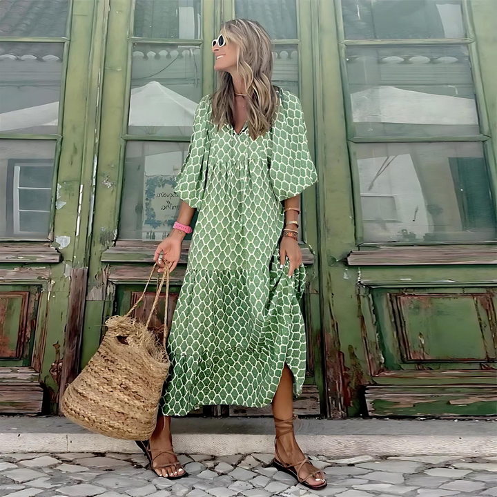 Dana | Women's V-Neck Tiered Maxi Dress