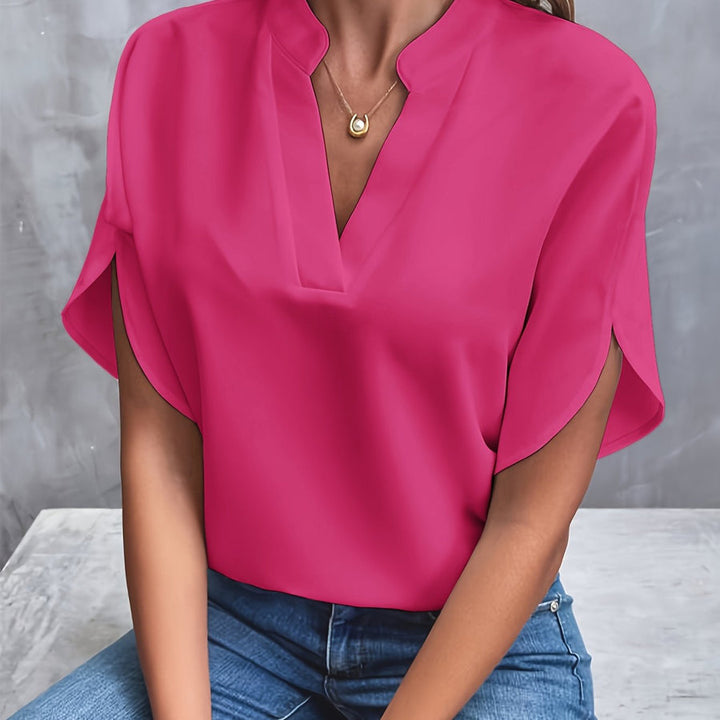 Tara | Women's V Neck Short Sleeve Top