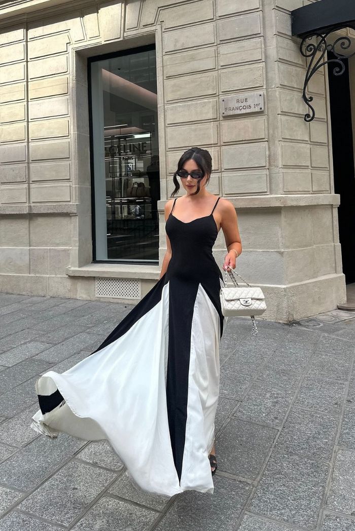 Leticia | Women's Contrast Wedding Guest Maxi Dress