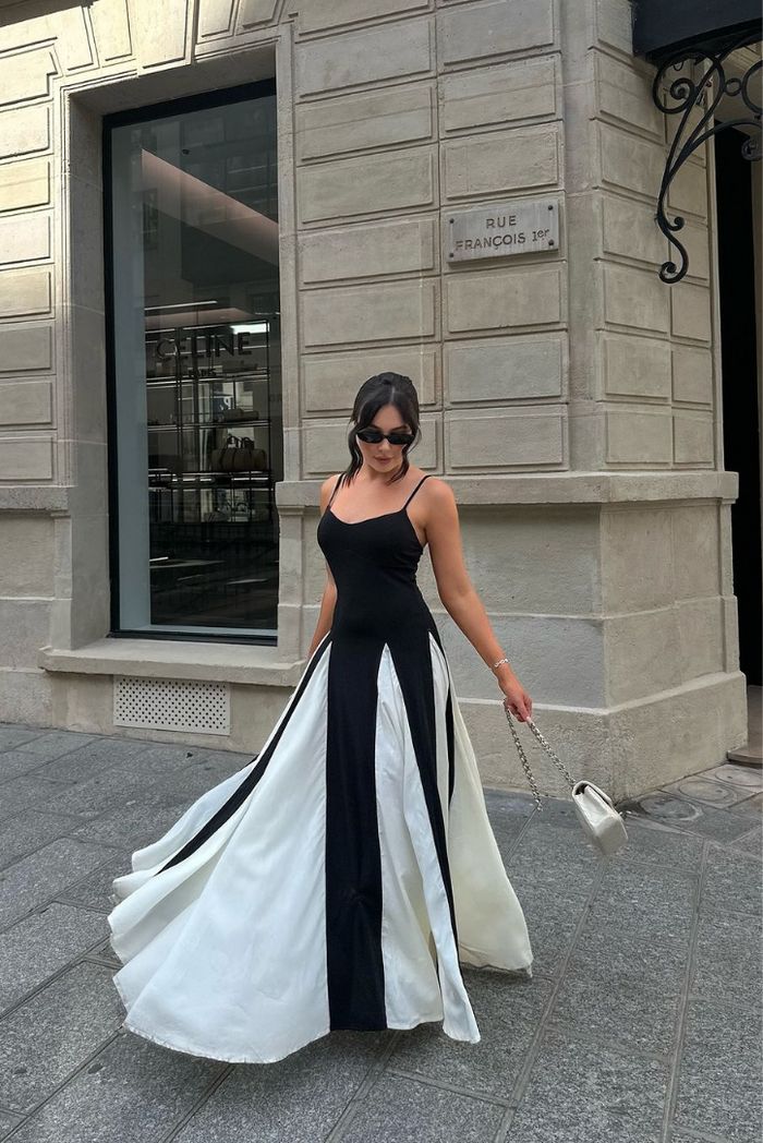 Leticia | Women's Contrast Wedding Guest Maxi Dress