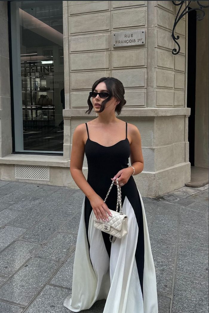 Leticia | Women's Contrast Wedding Guest Maxi Dress
