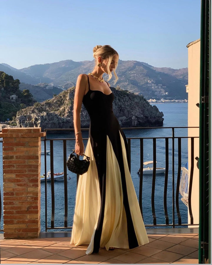 Leticia | Women's Contrast Wedding Guest Maxi Dress