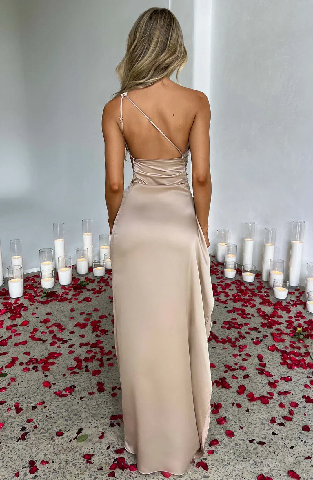 Arielle | Women's One Shoulder Maxi Wedding Guest Dress