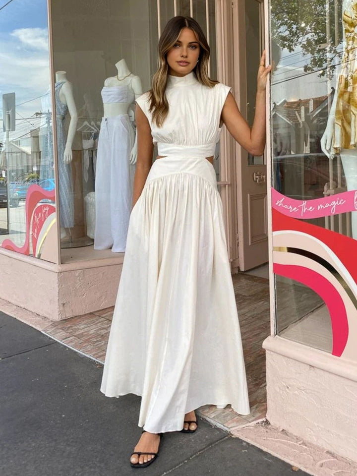 Nadia | Women's Mock Neck Cutout Maxi Dress