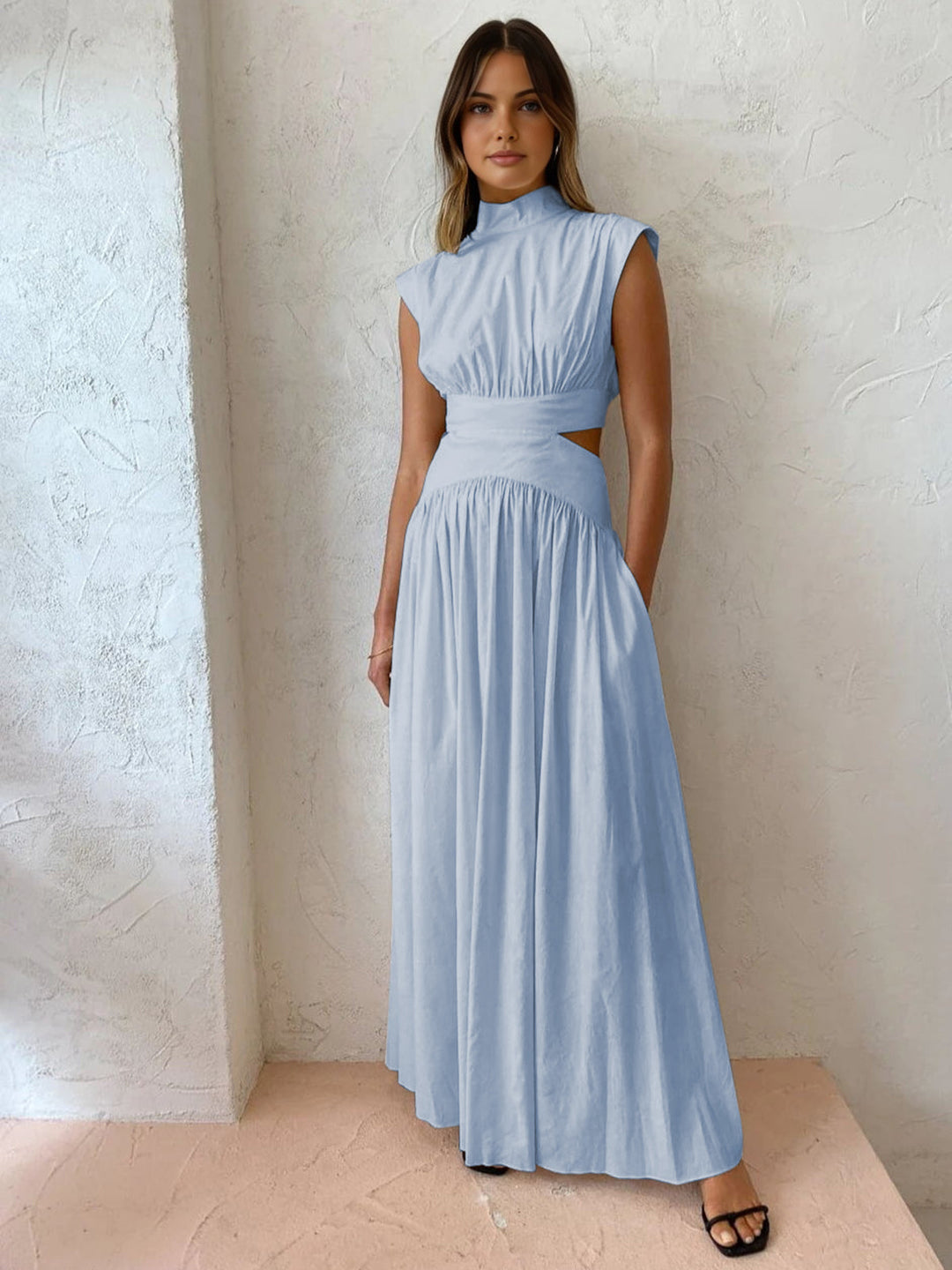Nadia | Women's Mock Neck Cutout Maxi Dress