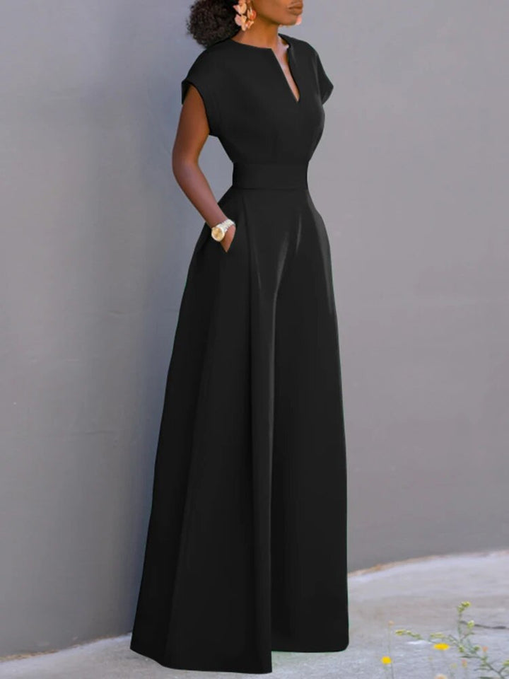 Darsa | Women's V Neck Wide Leg Jumpsuit