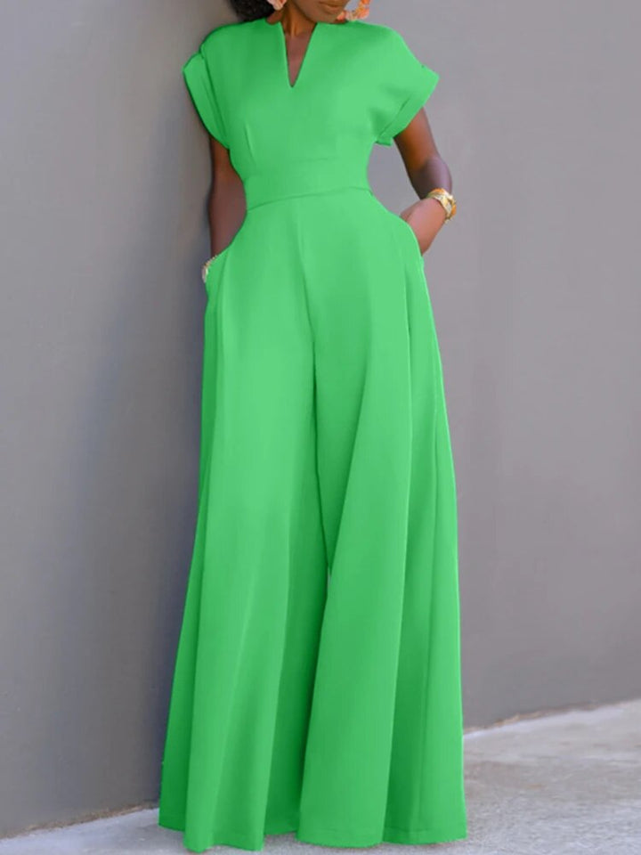 Darsa | Women's V Neck Wide Leg Jumpsuit