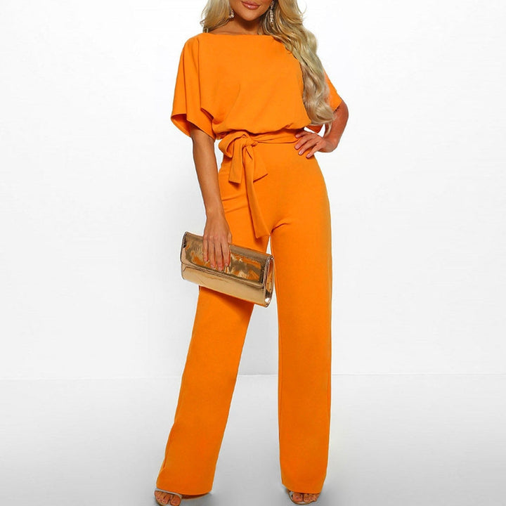 Annette | Women's Tie Waist Wide Leg Jumpsuit