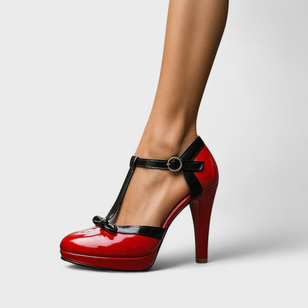 Vivian | Women’s Orthopedic T-Strap Heels with Platform Sole