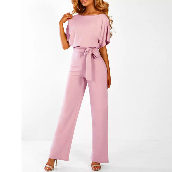 Annette | Women's Tie Waist Wide Leg Jumpsuit