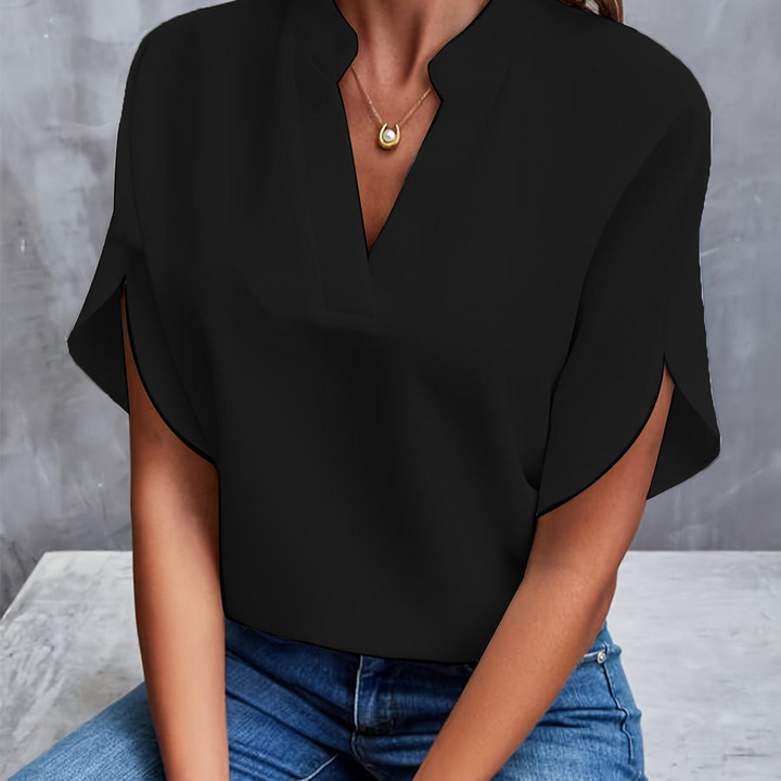 Tara | Women's V Neck Short Sleeve Top