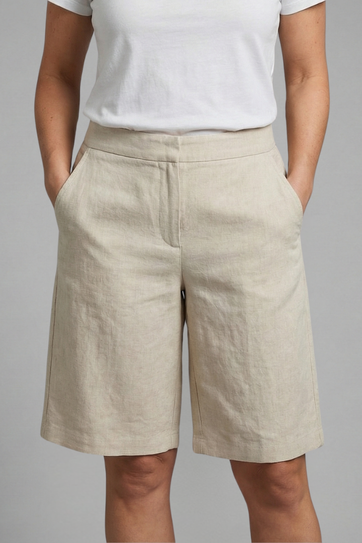 Clara | Women's Linen Straight Leg Shorts