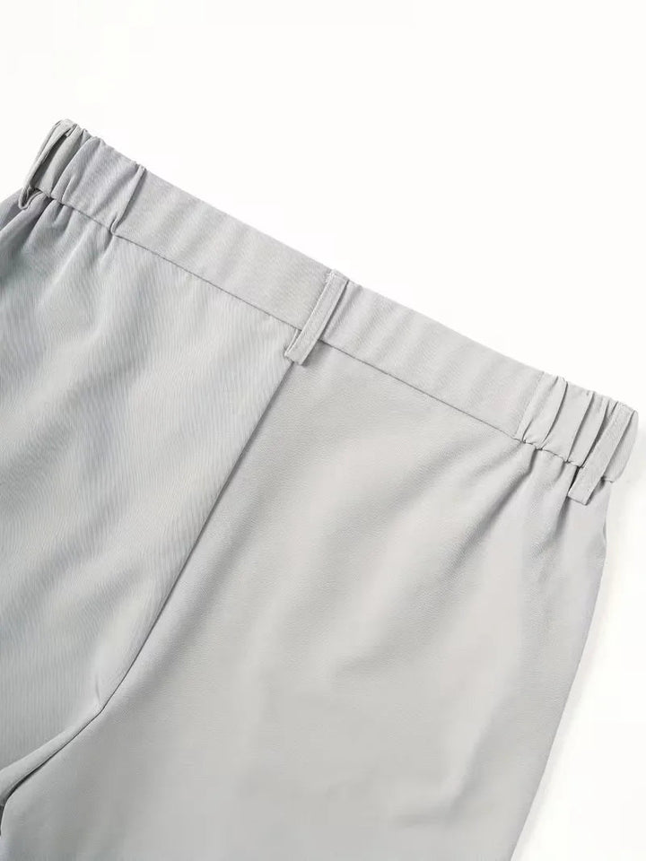 Cole men's lightweight straight leg shorts in light gray polyester, featuring an elasticized waist with belt loops.