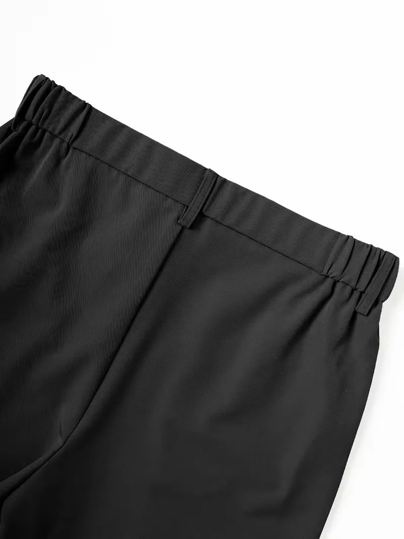 Cole men's black lightweight straight leg shorts with an elasticized waist and belt loops.