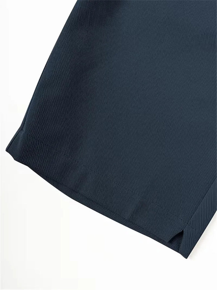 Cole men's lightweight navy blue straight leg shorts in easygoing polyester fabric.