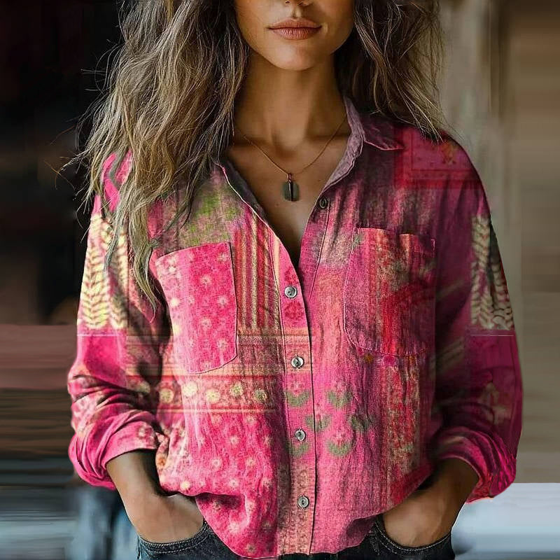 Anette | Vintage Printed Blouse