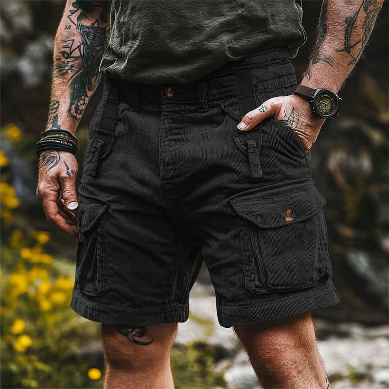 Drew | Men's Knee Length Corduroy Cargo Shorts