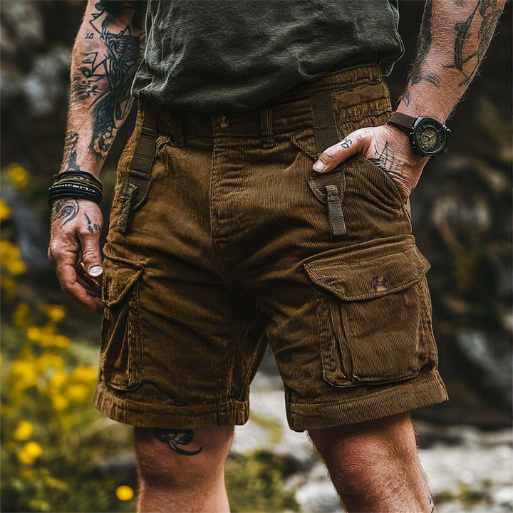 Drew | Men's Knee Length Corduroy Cargo Shorts