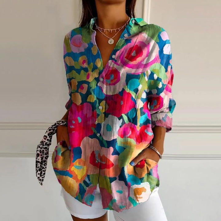 Erika | Women's Floral Button Up Top