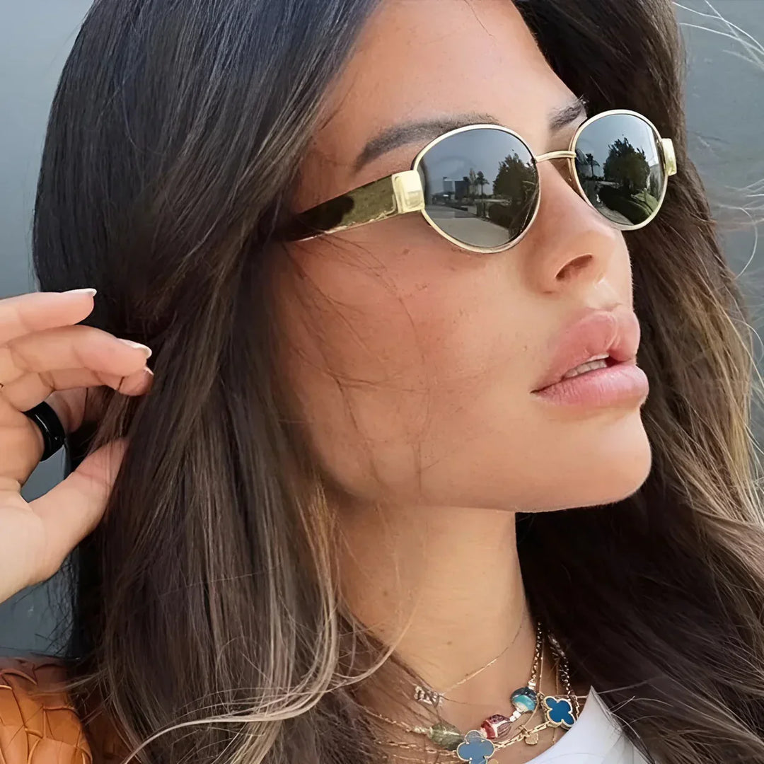 Isla | Women's Oval Sunglasses with Metal Frame