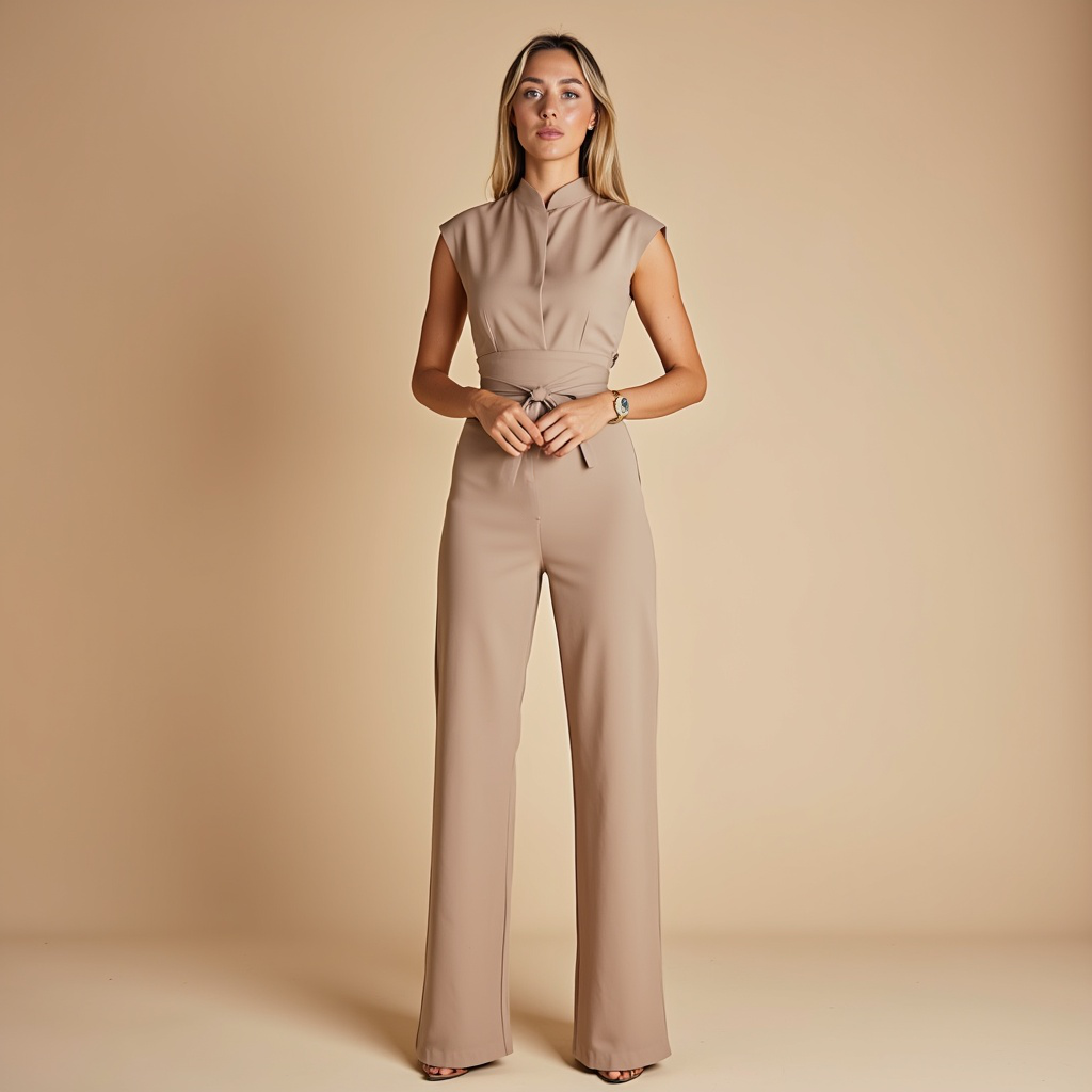 Victoria | Women's Tie Waist Wide Leg Jumpsuit