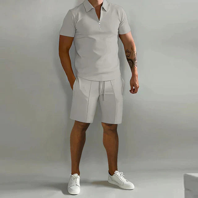 Luca | Men's Half Zip Polo Shirt and Shorts Set