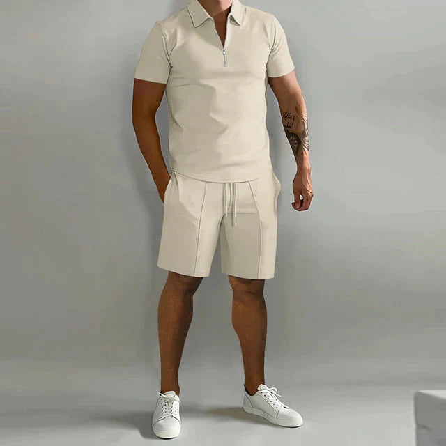 Luca | Men's Half Zip Polo Shirt and Shorts Set