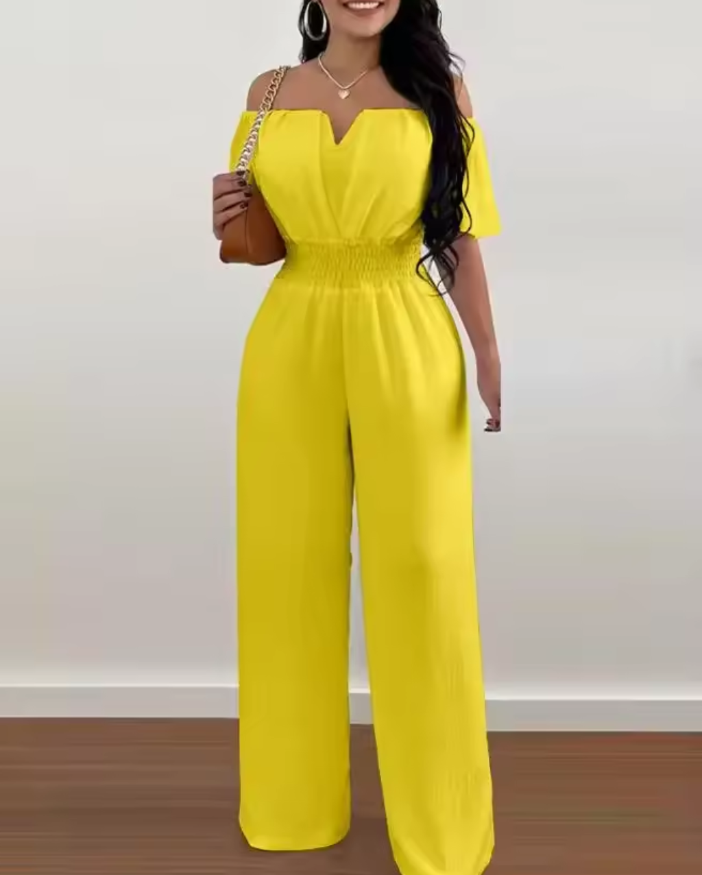 Hilde | Women's Off Shoulder Wide Leg Jumpsuit