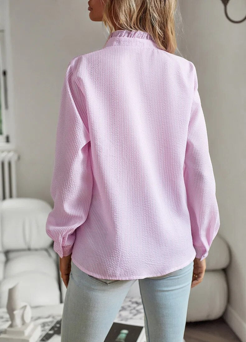 Mila | Women's Ruffle Button Up Top