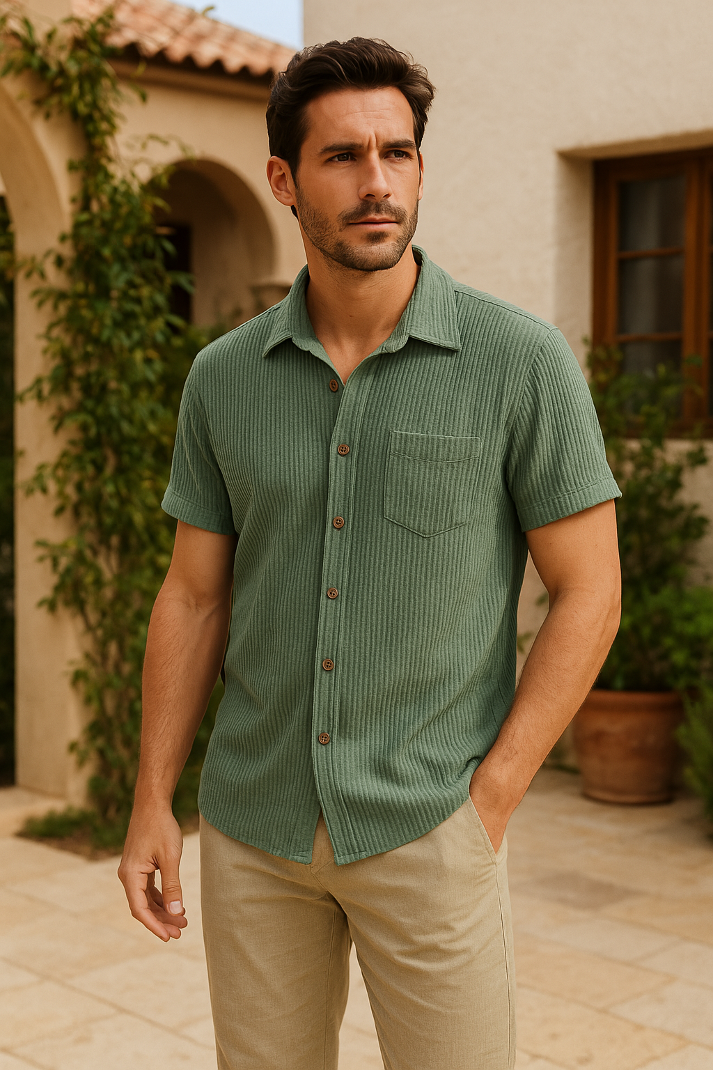 Kevin | Men's Short Sleeve Button Up Shirt