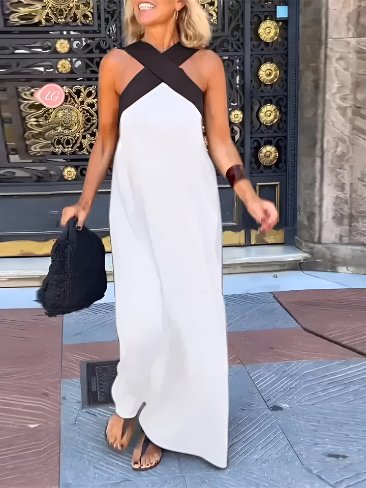 Isla | Women’s Cross Neck Maxi Dress with Relaxed Flowing Fit