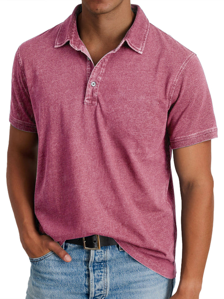 Men's Mason classic polo in faded red, featuring a crisp collar, clean button placket, and balanced cut.