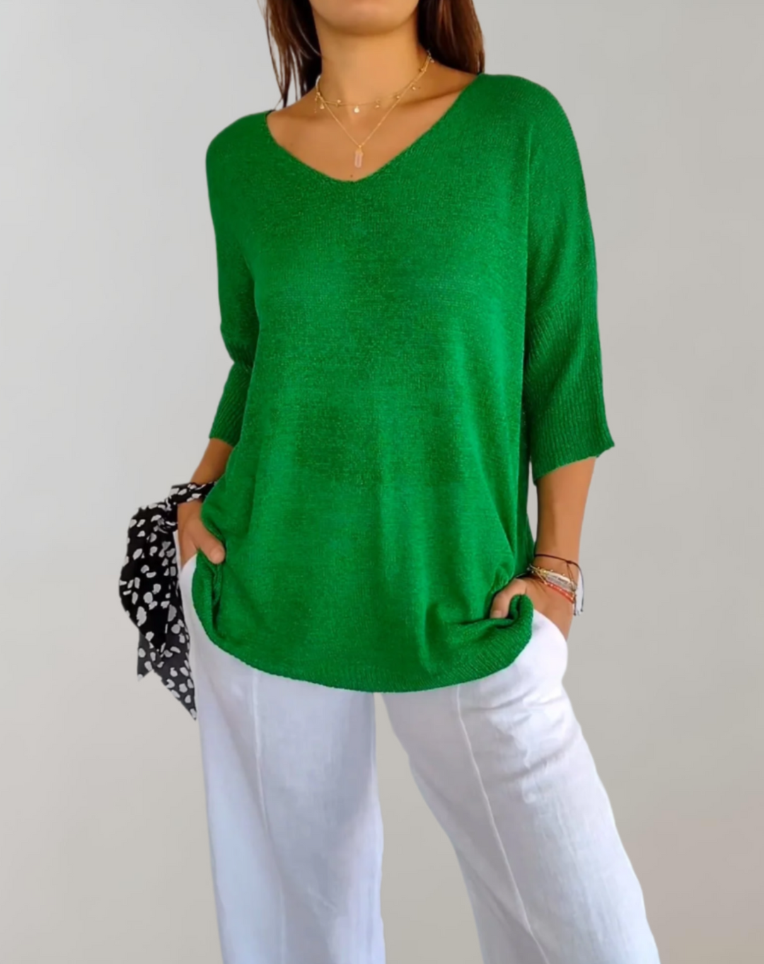 Rose | Women's V Neck Knit Top