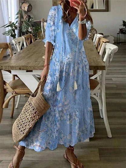 Luna | Women's Printed Boho Maxi Dress