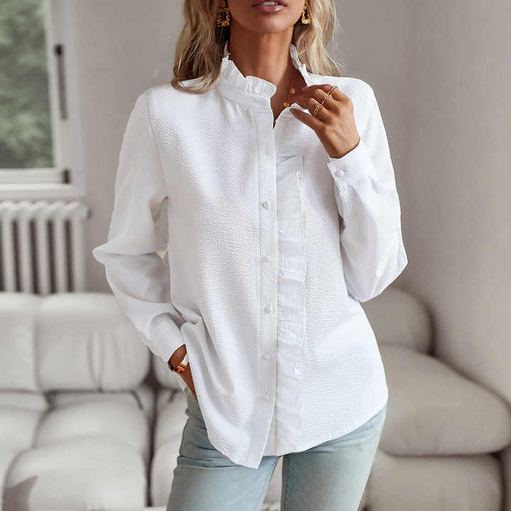 Mila | Women's Ruffle Button Up Top
